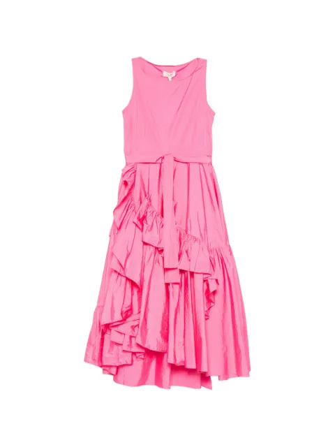 PSOPHIA ruffled tie midi dress