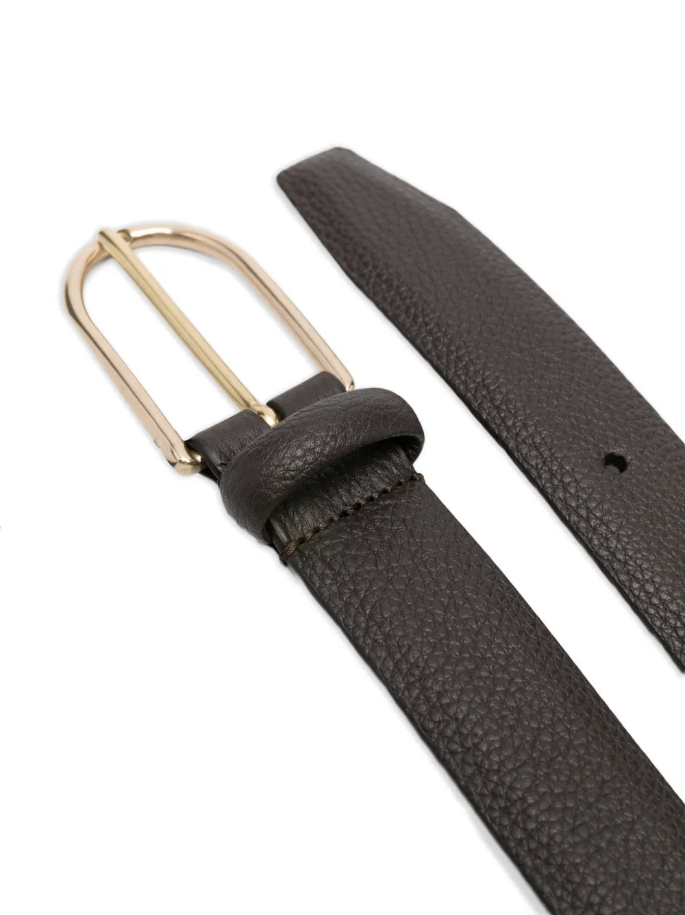 Dell'oglio Leren riem met textuur Bruin