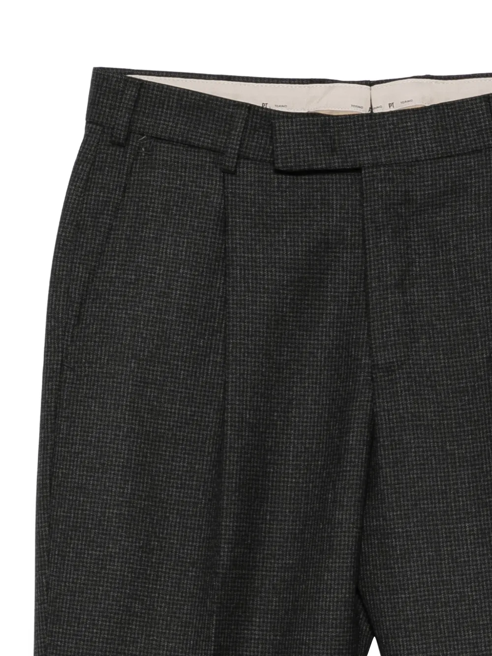 PT Torino Broek met pied-de-poule print Grijs