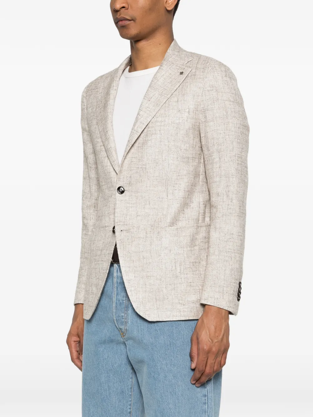 Tagliatore Blazer met enkele rij knopen Beige