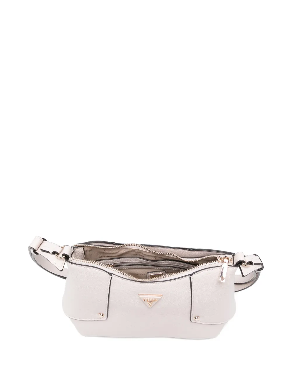 GUESS USA Leren schoudertas Beige