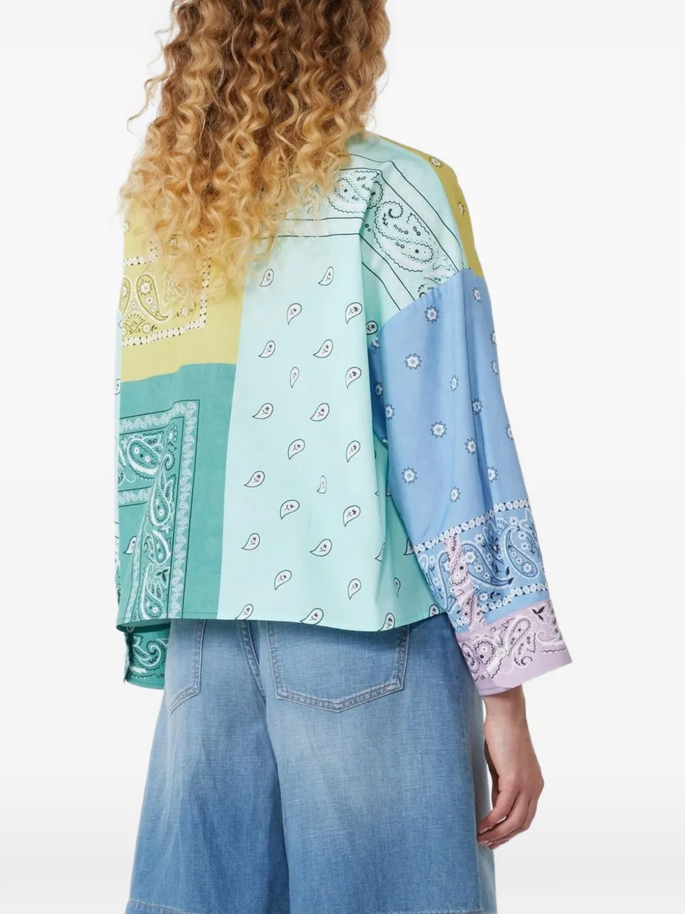  Weekend Max Mara Patchwork Bandana-print Shirt - Blue 