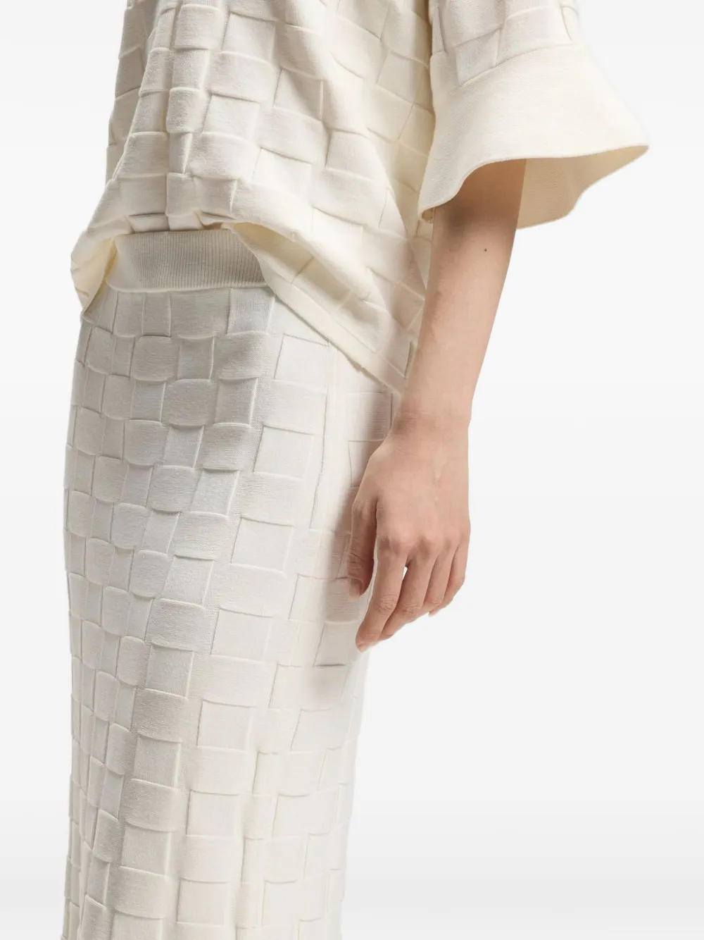 BOSS Gebreide geweven midi-rok Beige