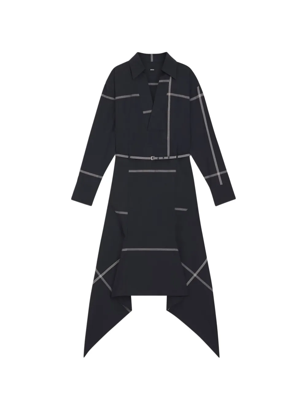 BOSS V-neck belted midi dress - Nero