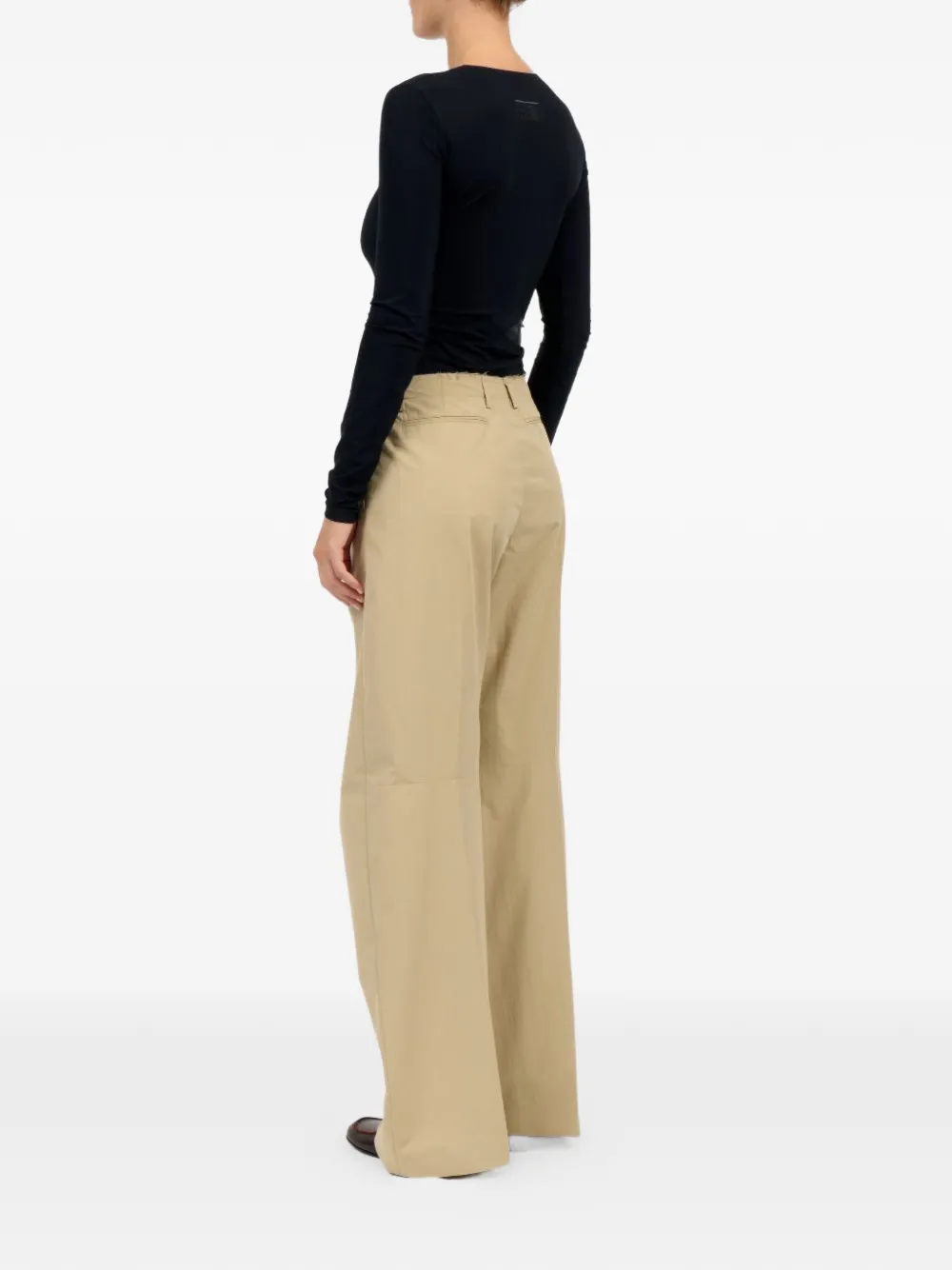 MM6 Maison Margiela Plooibroek met gerafelde afwerking Beige
