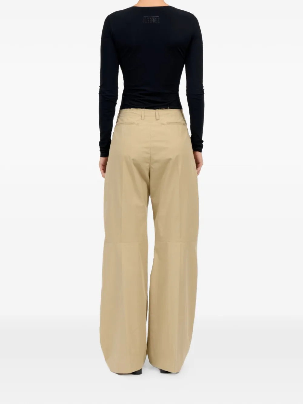 MM6 Maison Margiela Plooibroek met gerafelde afwerking Beige