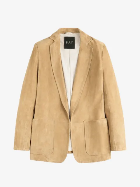 Fay pocket leather blazer