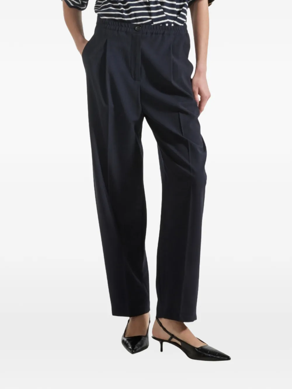 Seventy Elasticated Pleated Trousers - Blue 