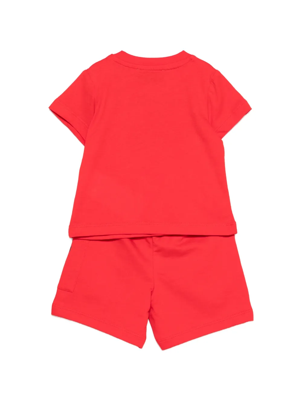 Moschino Kids Romperset met teddy- en logoprint Rood