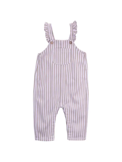 Knot Moriam ruffled striped overalls