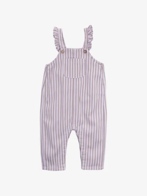 Knot Moriam ruffled striped overalls