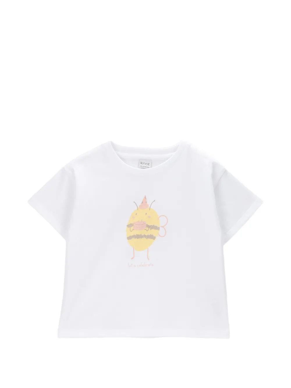 Knot T-shirt Bee con stampa - Bianco