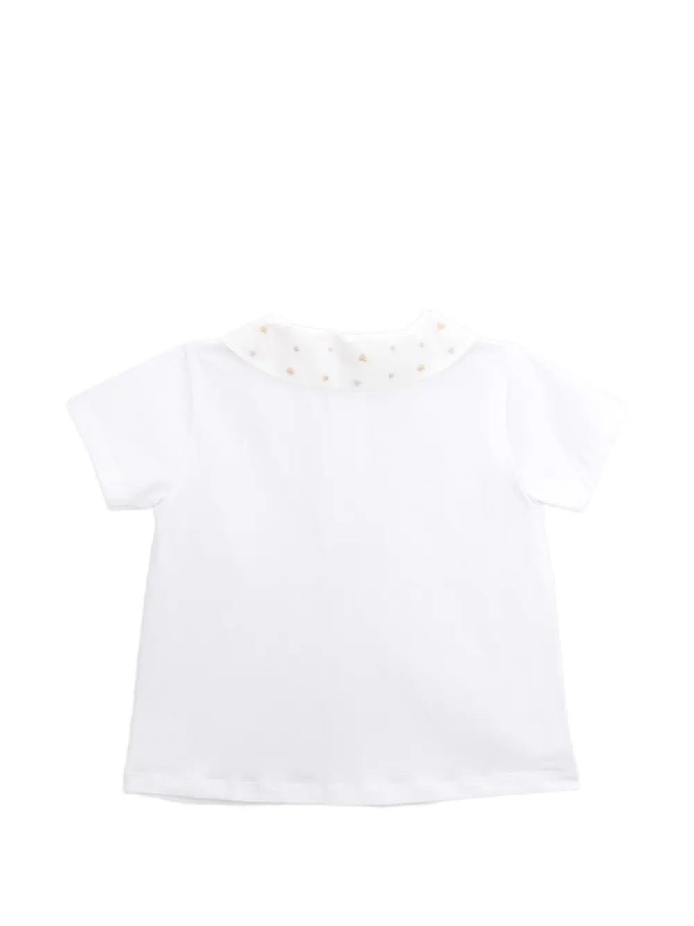 Knot Florence poloshirt met bloemenkraag Wit