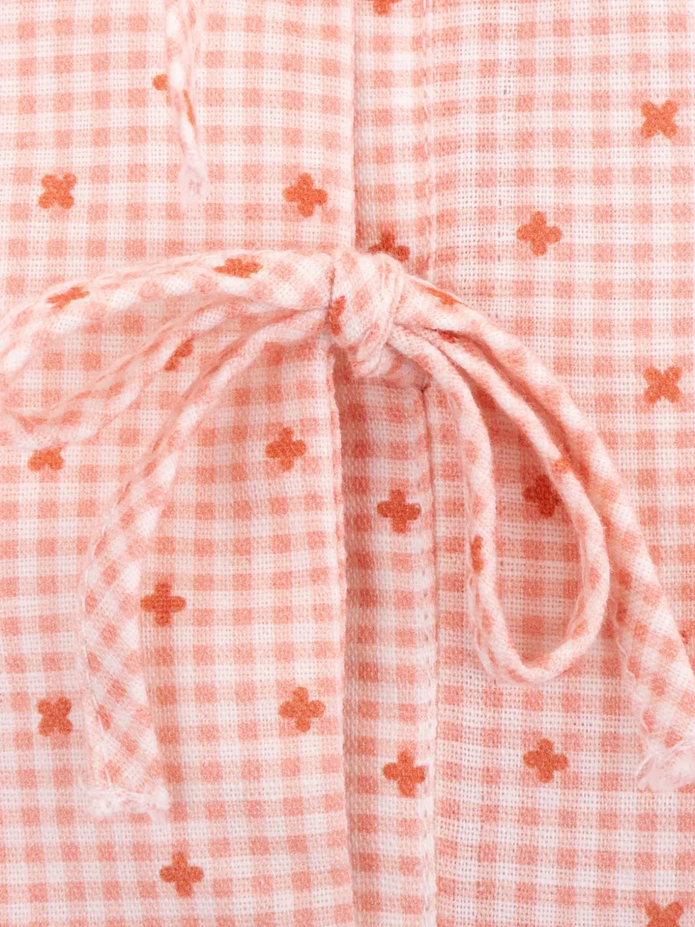  Knot Debi Gingham-pattern Blouse - Pink 