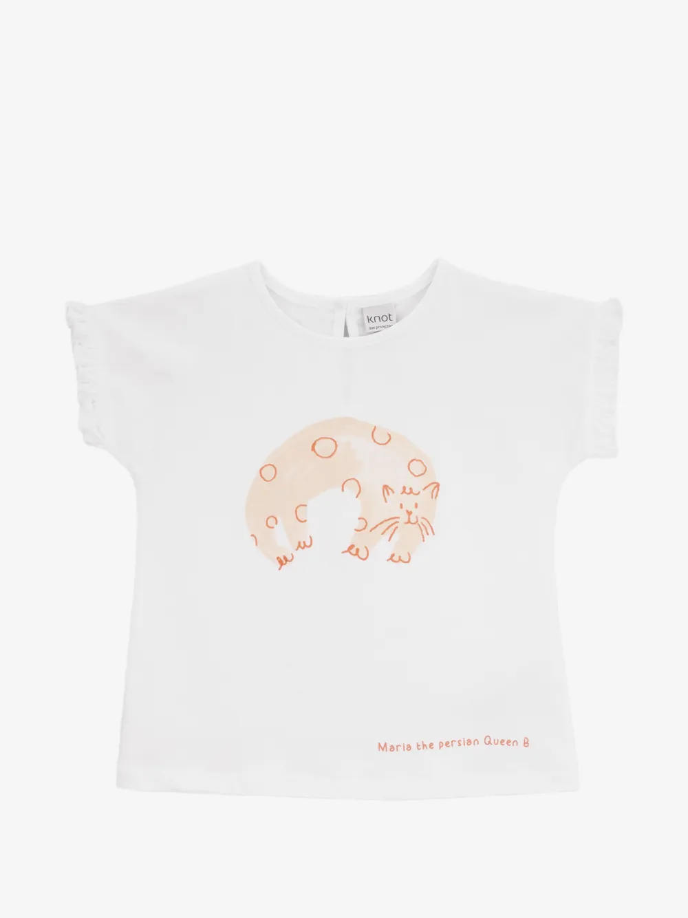 Knot ラッフル Tシャツ | ホワイト | Image 1