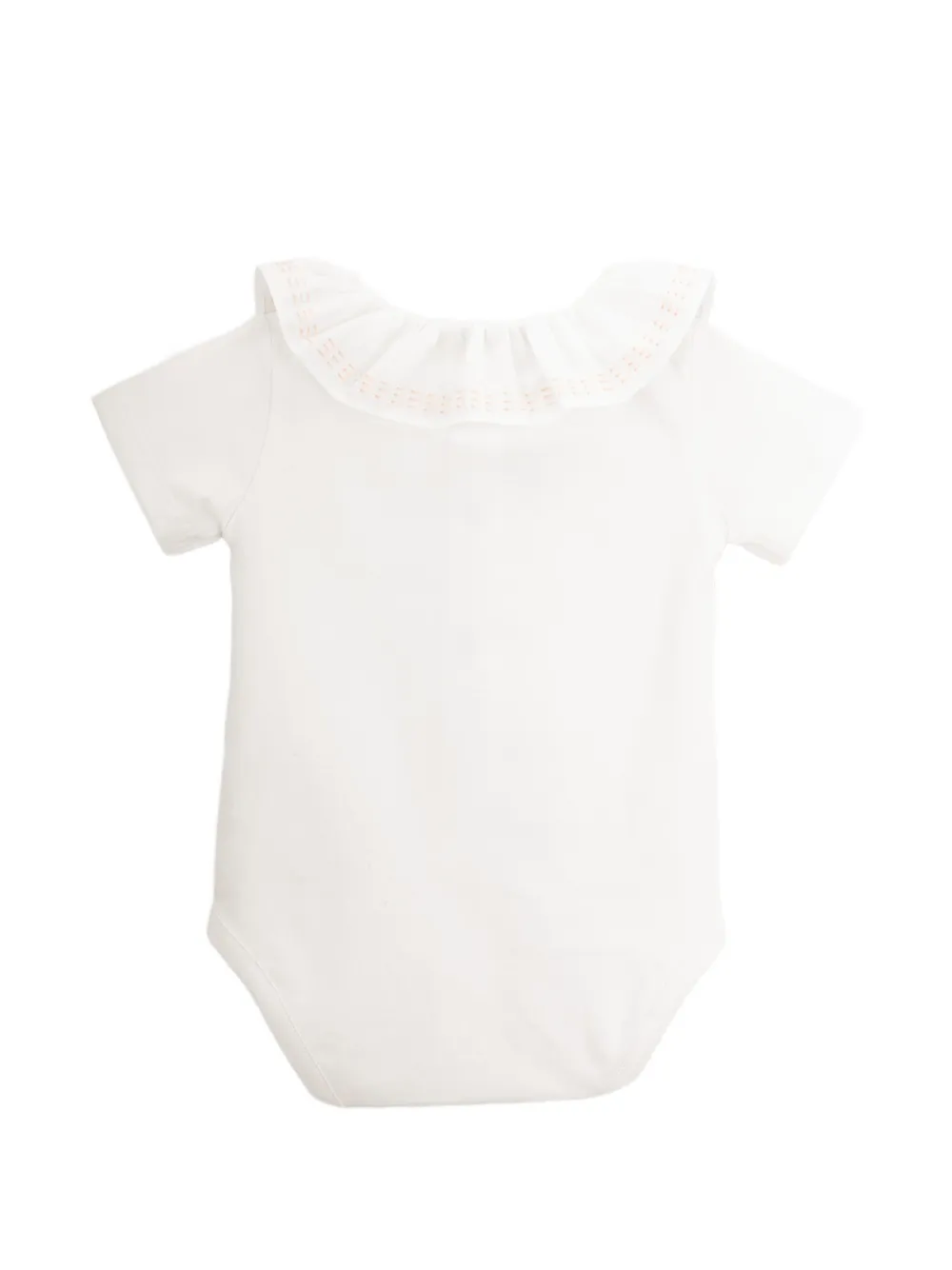 Knot Penny Pop romper met ruches Wit