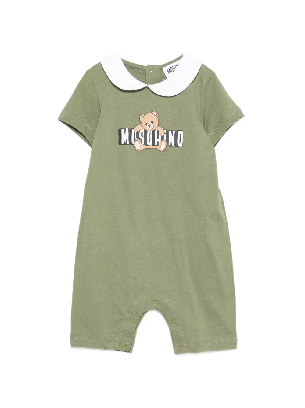 Moschino Kids teddy graphic collar romper - Grün