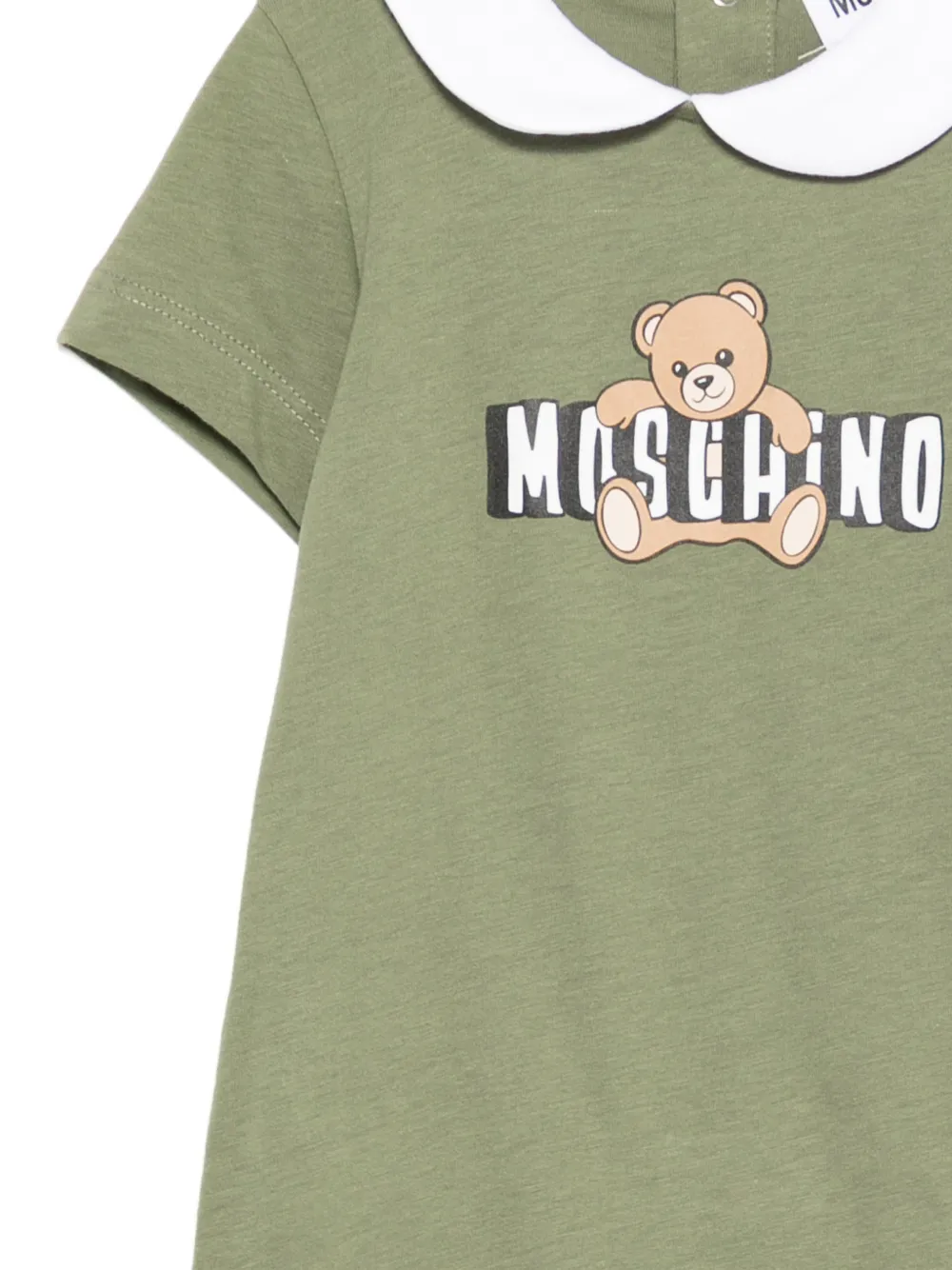 Moschino Kids Romper met grafische kraag Groen