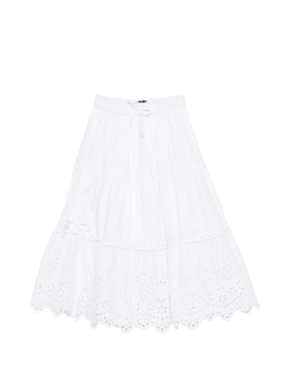 Ermanno Scervino Junior tiered eyelet skirt - Bianco