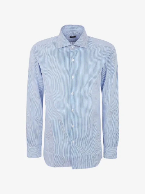 Barba cotton striped shirt
