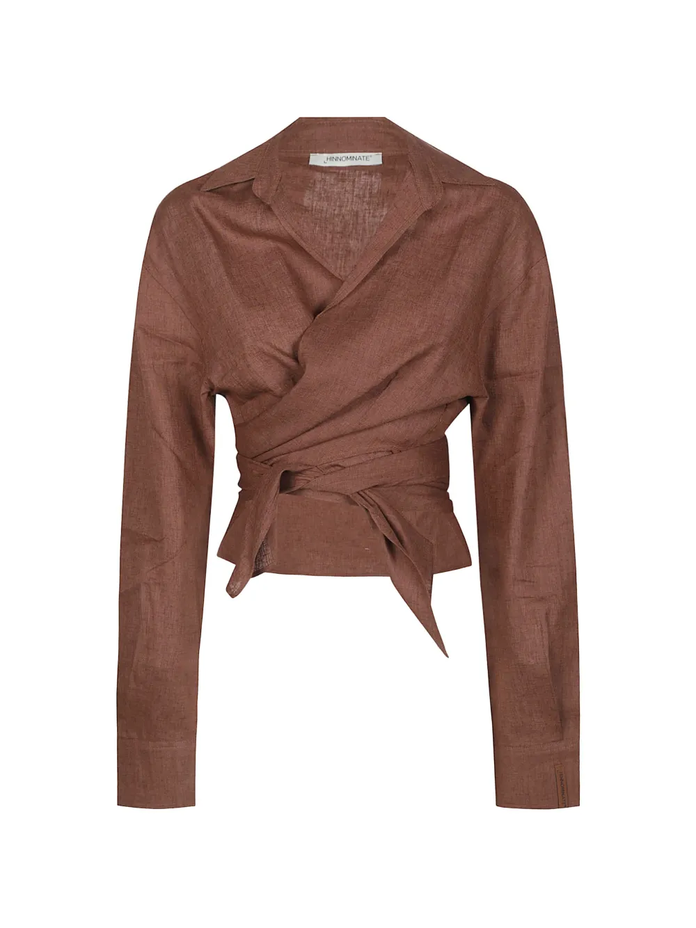 HINNOMINATE tie-waist shirt - Marrone