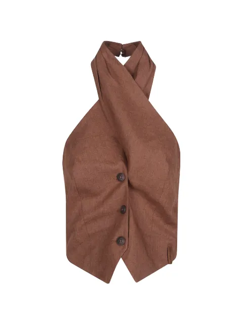 HINNOMINATE buttoned twisted-neck top