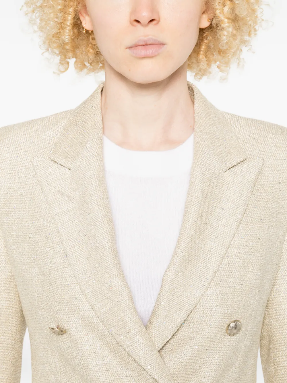 Tagliatore Blazer met dubbele rij knopen Beige