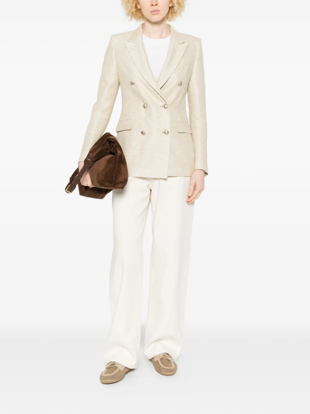 Tagliatore Blazer met dubbele rij knopen Beige