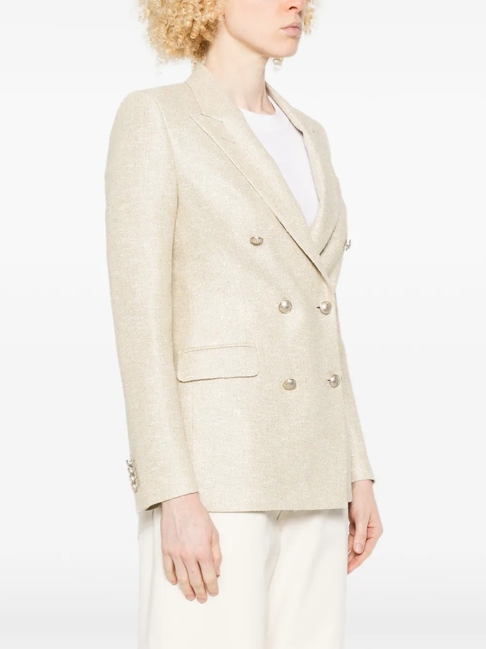 Tagliatore Blazer met dubbele rij knopen Beige