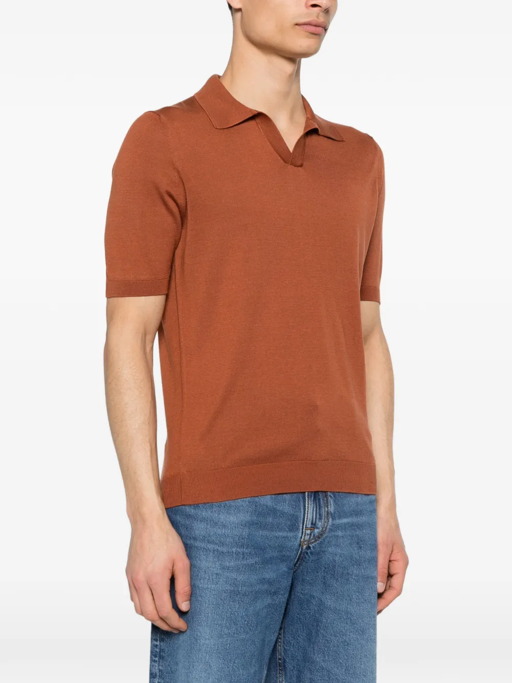 Tagliatore Keith T-shirt met V-hals Bruin