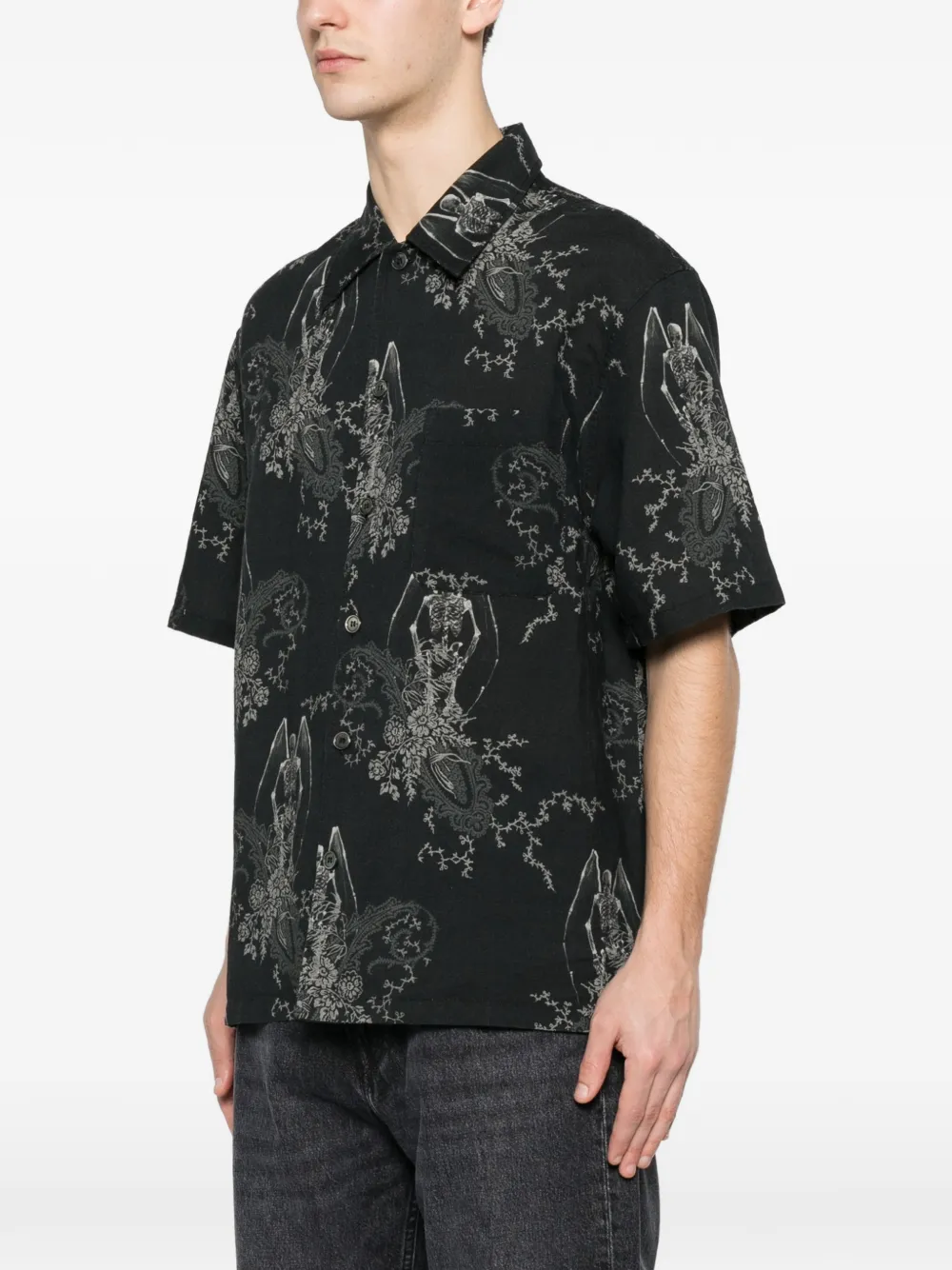  Our Legacy Patterned Short-sleeve Shirt - Black 