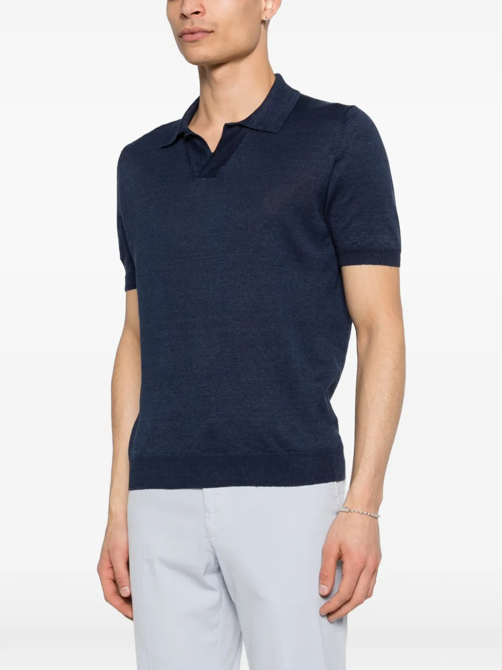 Tagliatore Keith T-shirt met V-hals Blauw