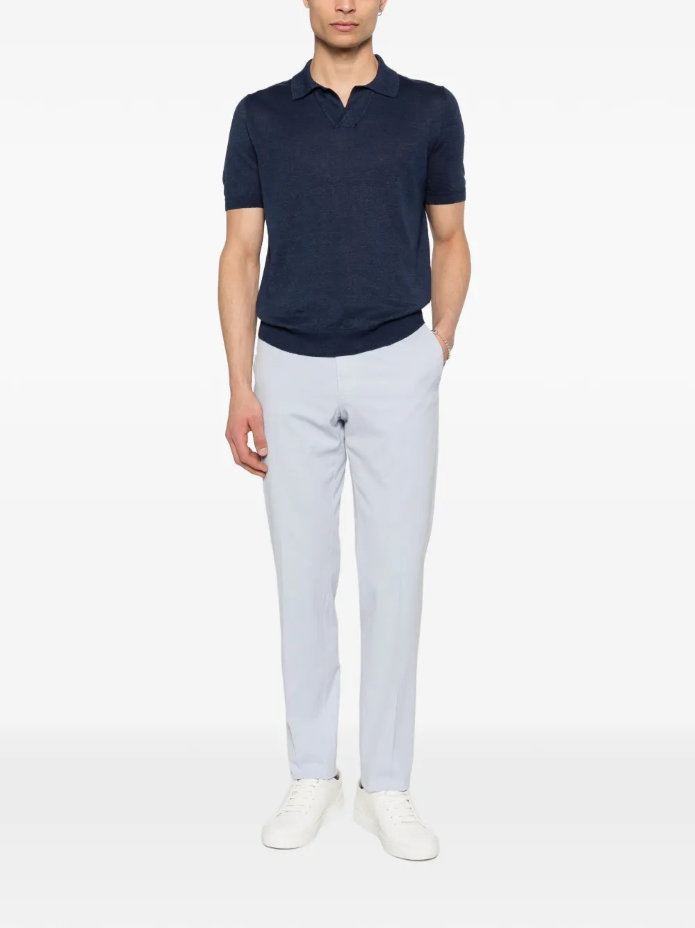 Tagliatore Keith T-shirt met V-hals Blauw