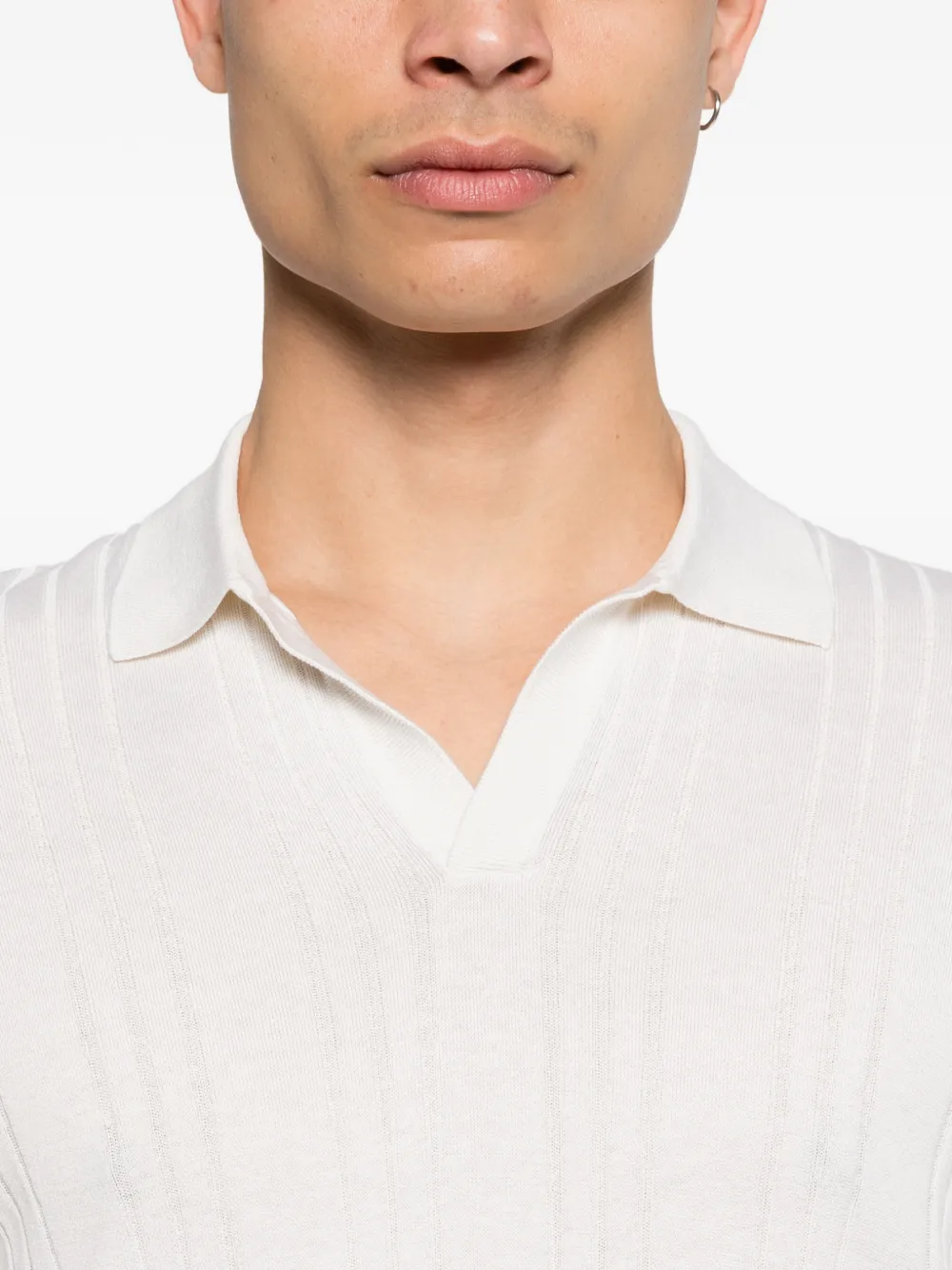 Tagliatore T-shirt met korte mouwen en polokraag Beige
