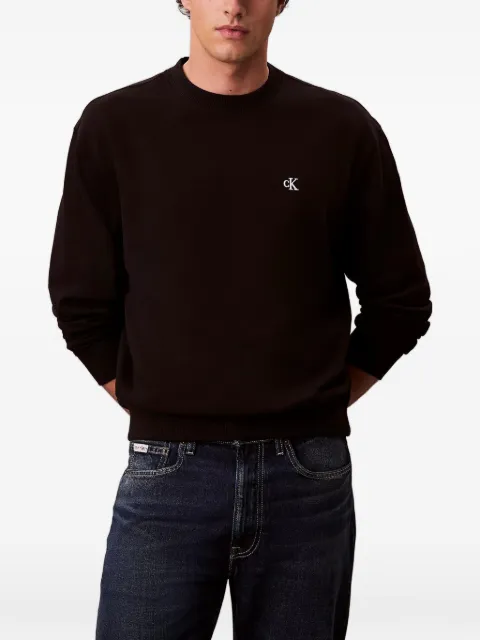 Calvin Klein sudadera con logo bordado y cuello redondo