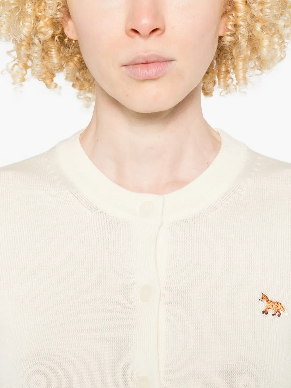 Maison Kitsuné Vest met vossenpatroon Beige