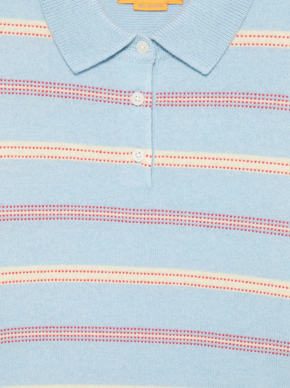 Guest In Residence Collegiate Striped Polo Top in Blue, view 3