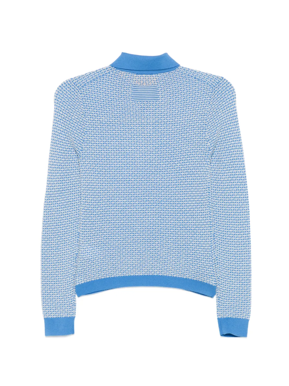  Guest In Residence Piquet L/s Patterned Polo Shirt - Blue 