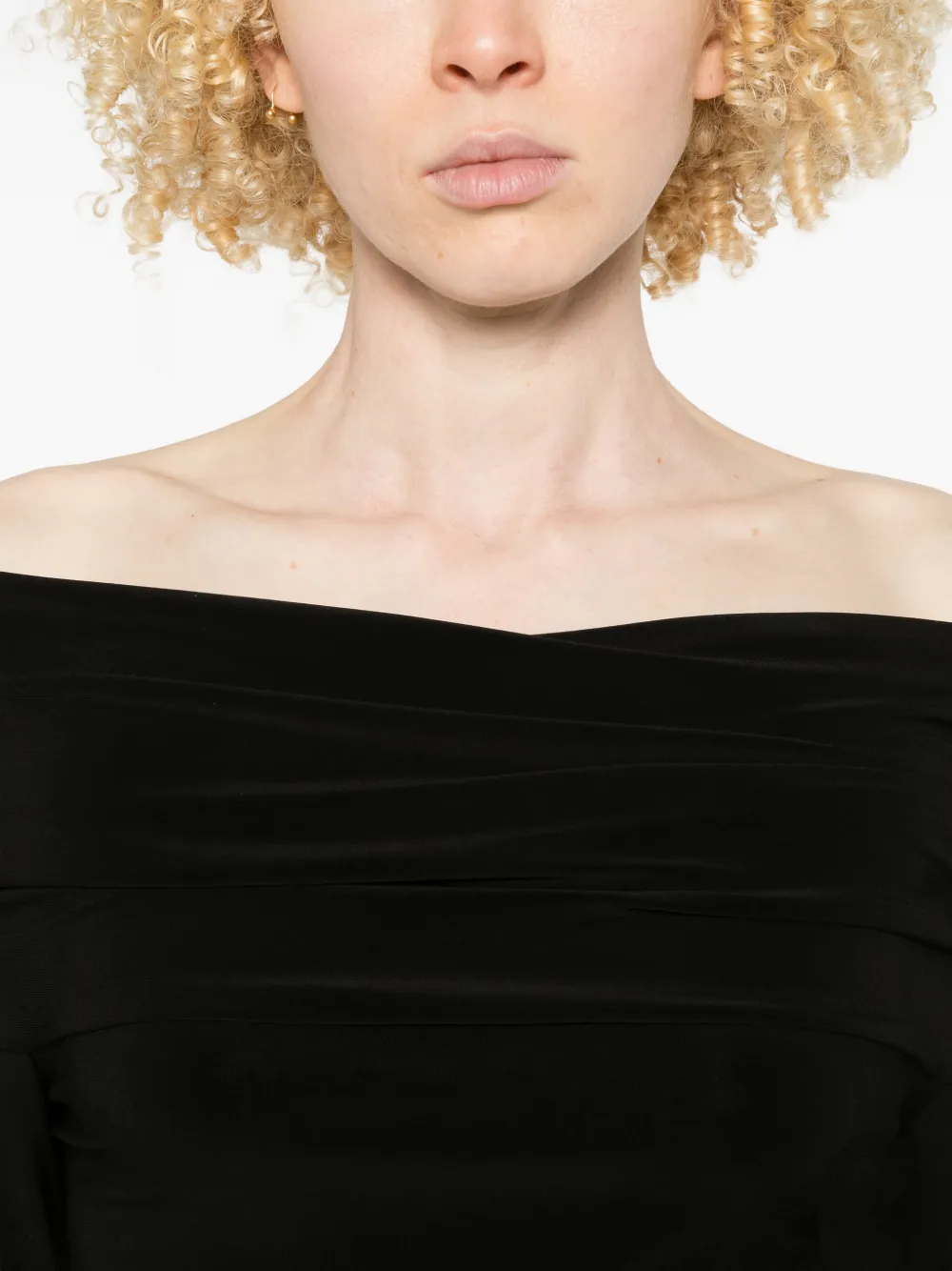 Norma Kamali Off-shoulder midi-jurk Zwart