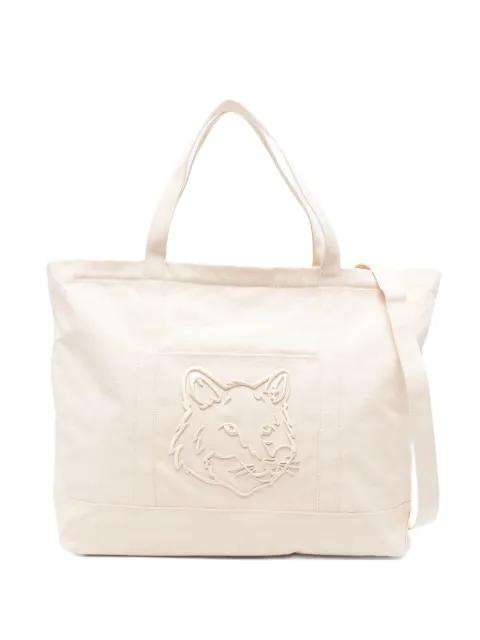 Maison Kitsuné XL fox-log tote bag