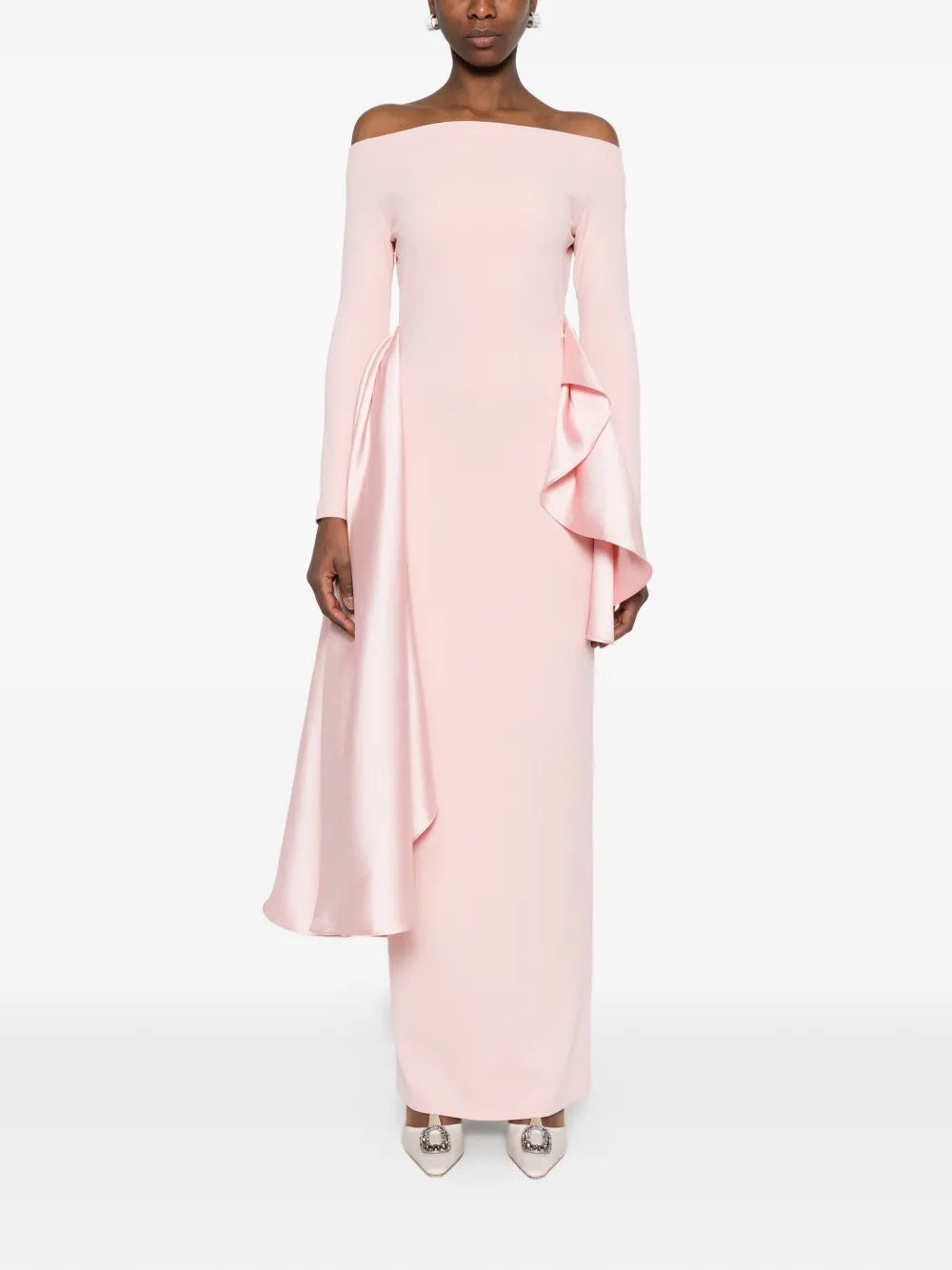 Ruffled Long Sleeve Maxi Dress
