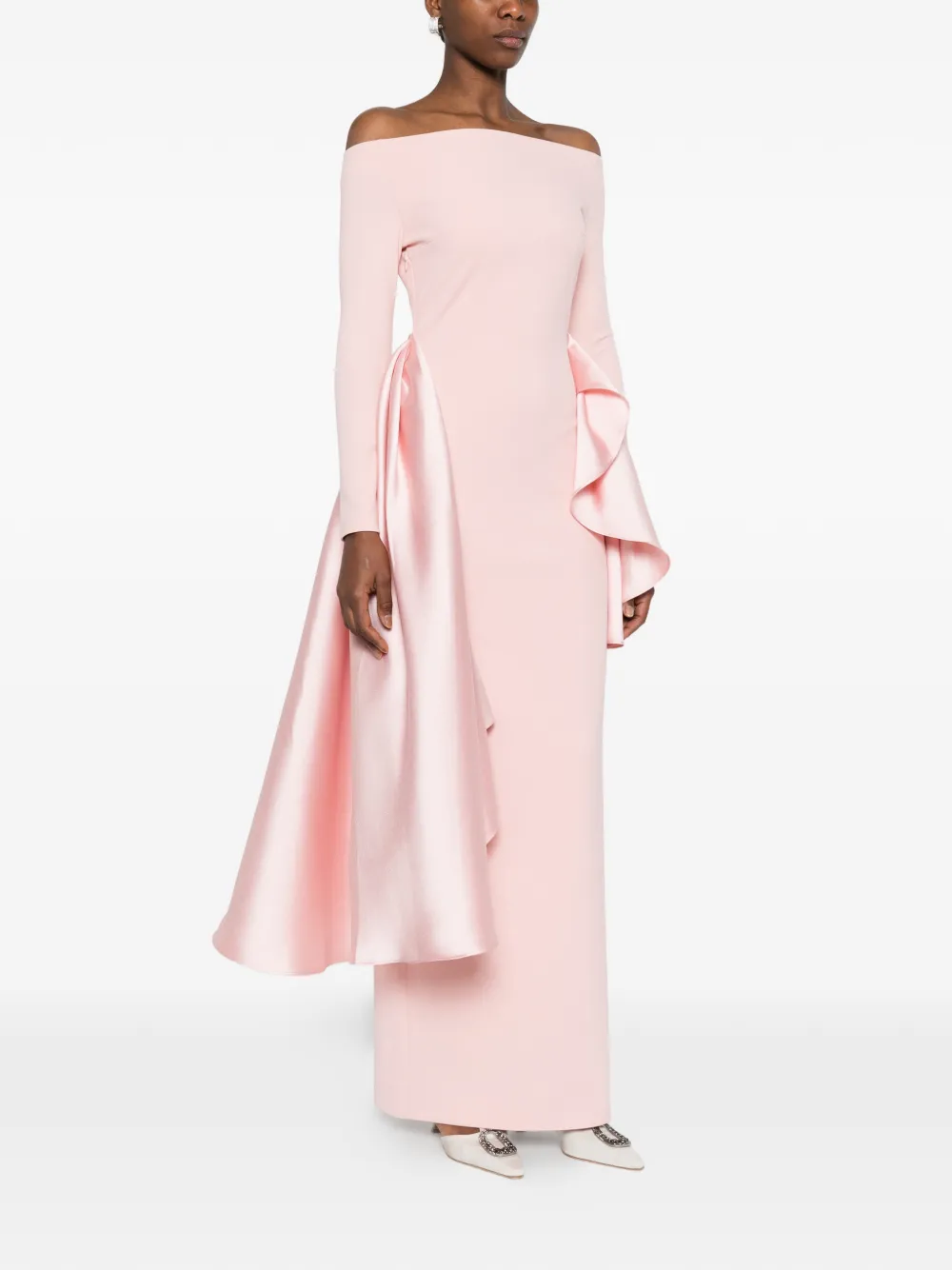 Ruffled Long Sleeve Maxi Dress