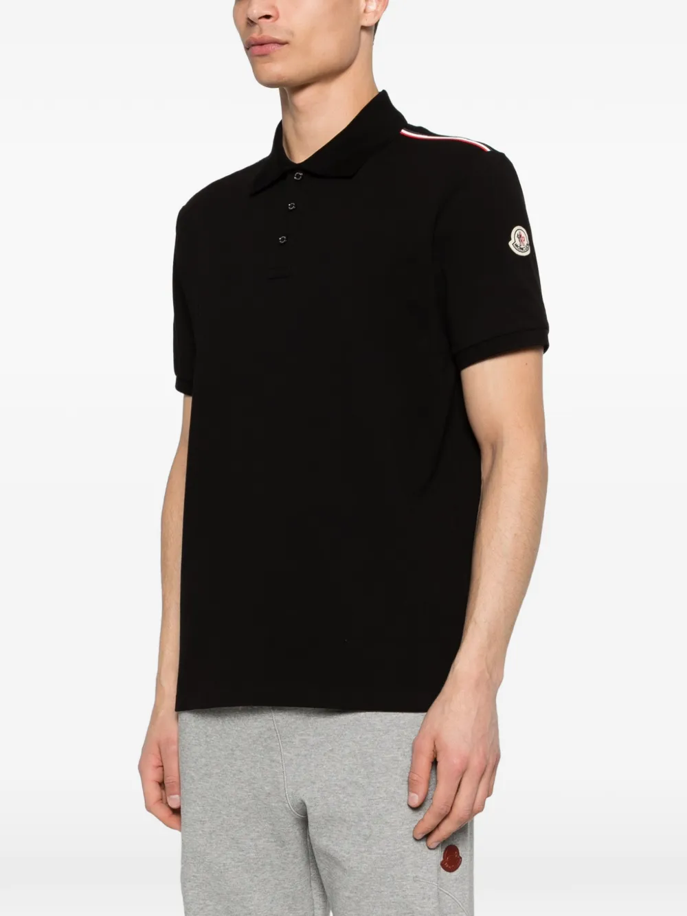 Moncler Poloshirt met gestreept-detail Zwart