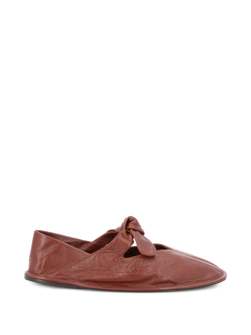 Hereu knot leather flats - Marrone