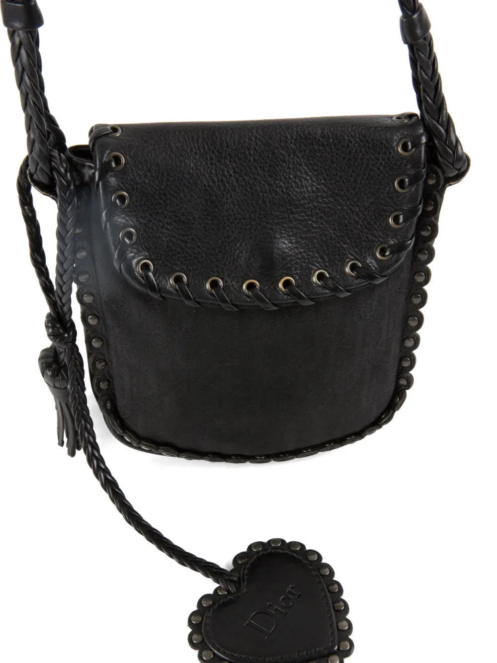  Christian Dior Pre-owned 2000s Mini Heart Charm Tote Bag - Black 