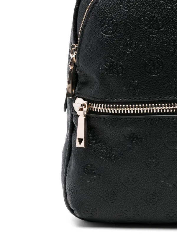 NEW Guess Black Embossed Backpack Guess Manhattan Embossed Zip Backpack - Black - 9% Off  main image 4