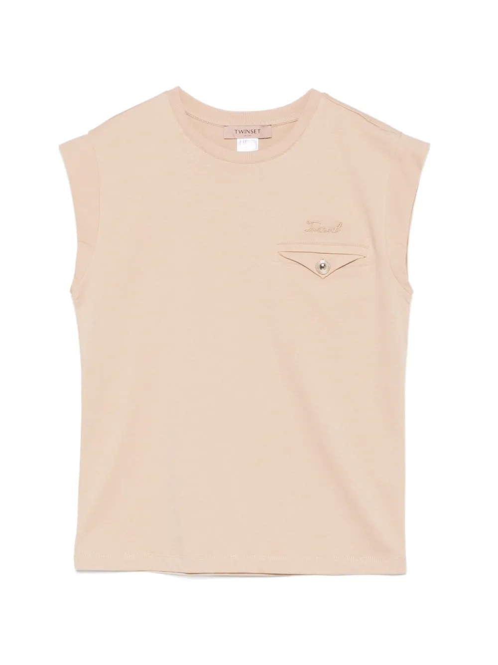 TWINSET chest-pocket sleeveless T-shirt - Toni neutri