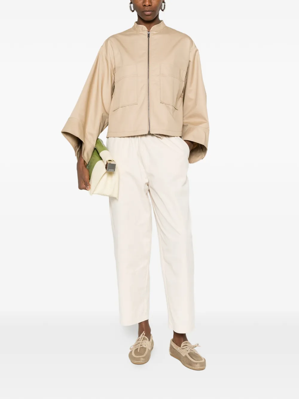  Psophia Zipped Cropped Jacket - Neutrals 