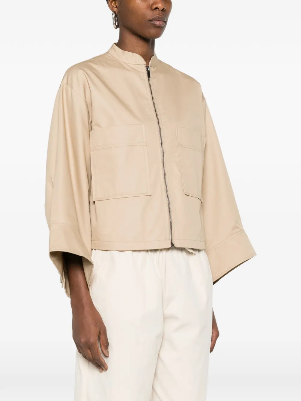  Psophia Zipped Cropped Jacket - Neutrals 