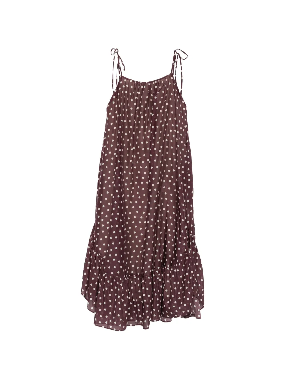 Polka-Dot Ruffled Midi Dress